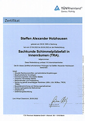 Zertifikat Schimmelpilzbefall Holzhausen